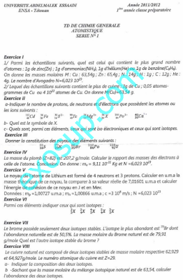 exercices corrigés atomistique cp1