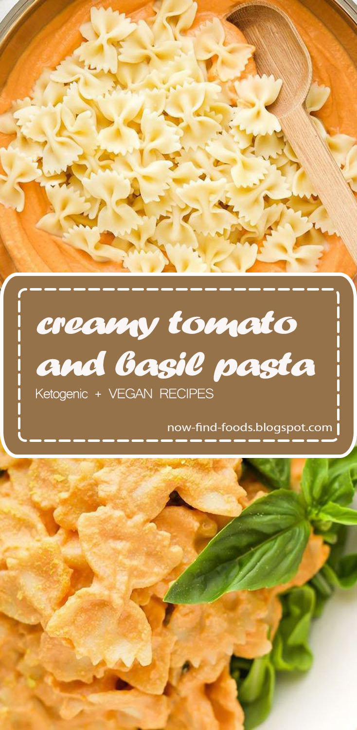 A creamy tomato and basil pasta! An easy dinner recipe with 10 ingredients that takes about 30 minutes to cook. Gluten free if gluten free pasta is used.