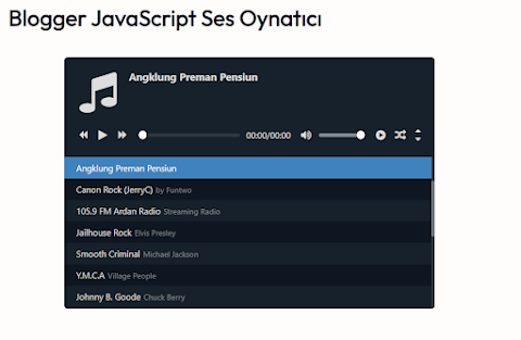 Blogger JavaScript Kullanarak Ses Oynatıcı Listesi