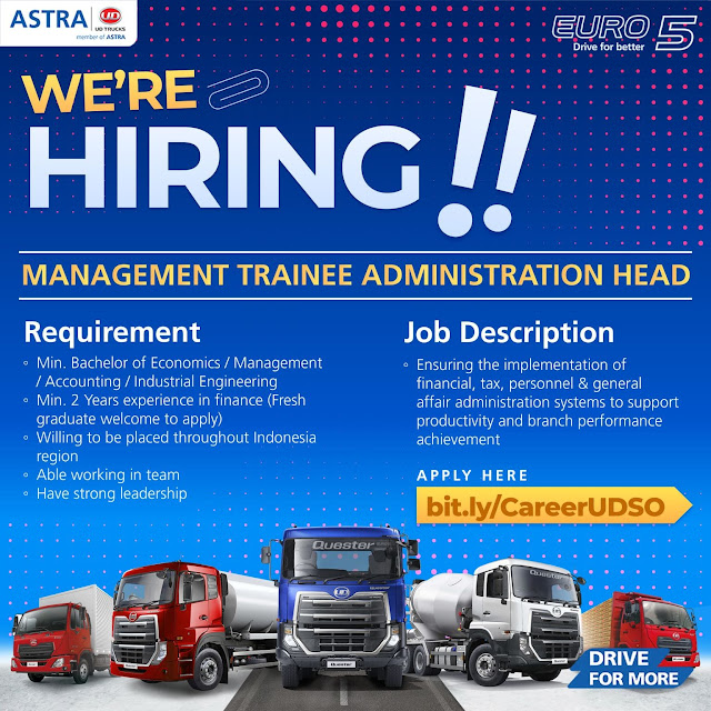 Recruitment Management Trainee - PT Astra International Tbk UD Trucks Sales Operation