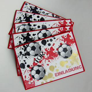 Fußball-Einladungskarten für die Kinder-Geburtstagsparty Stampin' Up! www.eris-kreativwerkstatt.blogspot.de