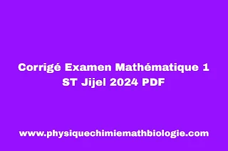 Corrigé Examen Mathématique 1 ST Jijel 2024 PDF