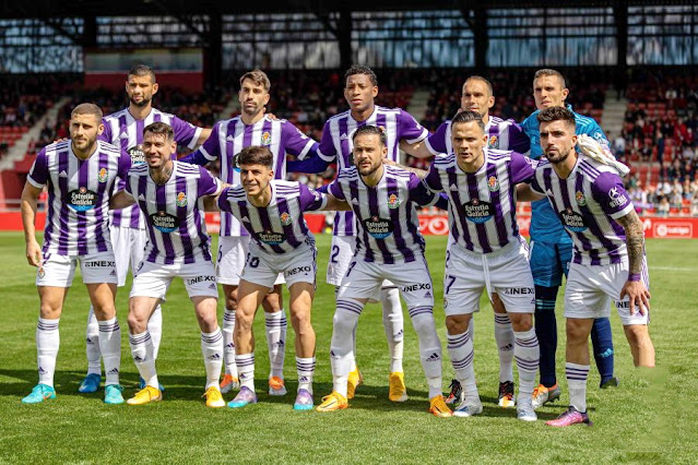 REAL VALLADOLID C. F. Temporada 2021-22. Joaquín, Josema, Gonzalo Plata, Nacho, Jordi Masip. Weissman, Luis Pérez, Álvaro Aguado, Iván Sánchez, Roque Mesa y Monchu. C. D. MIRANDÉS 0 REAL VALLADOLID C. F. 1 Domingo 24/04/2022, 16:15 horas. Campeonato de Liga de 2ª División, jornada 37. Miranda de Ebro, Burgos, estadio Municipal de Anduva: 4.140 espectadores. GOLES: 0-1: 3’, Álvaro Aguado