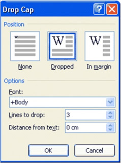 Bekerja Dengan Drop Cap di Microsoft Word 2007