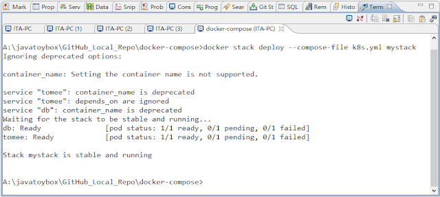 docker stack deploy with compose file on k8s