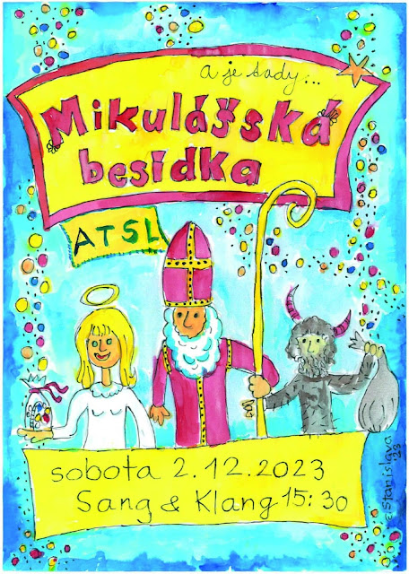 poster for St Nicolas (Divadlo v Luxu) - illustration of Stanislava Boudová - StanislavaArts.eu
