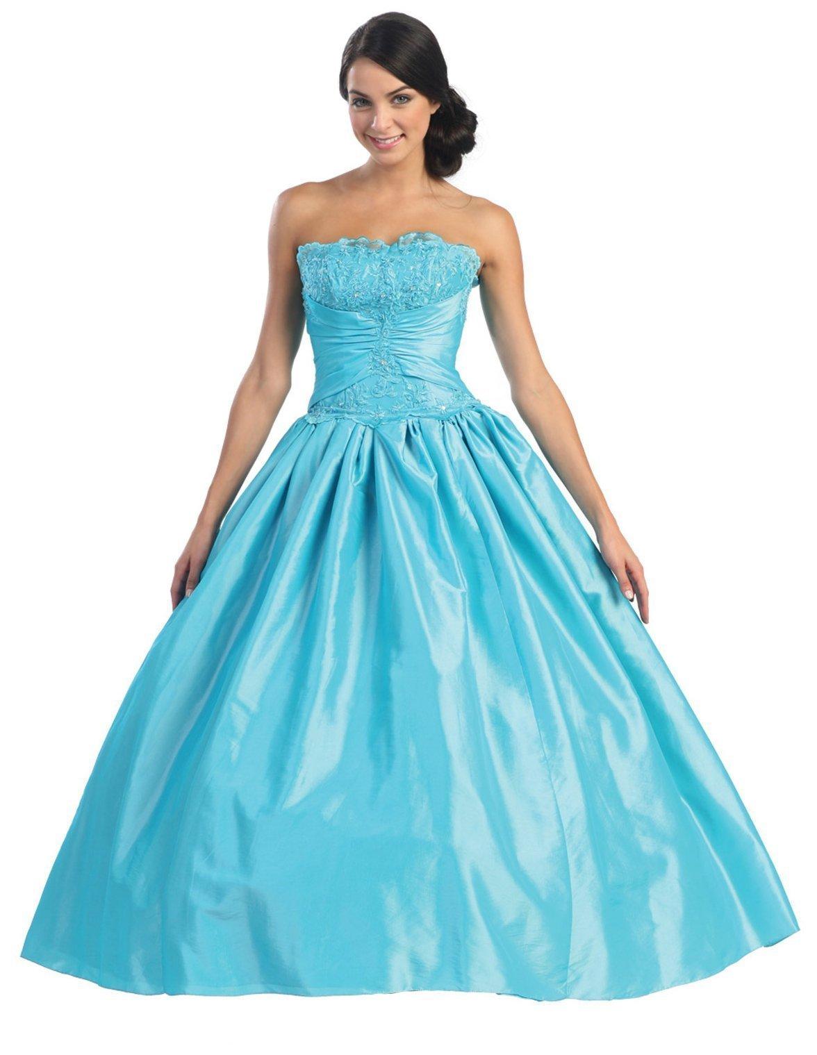 Strapless Formal Prom Dress in Turquoise. Also available in 5 ...