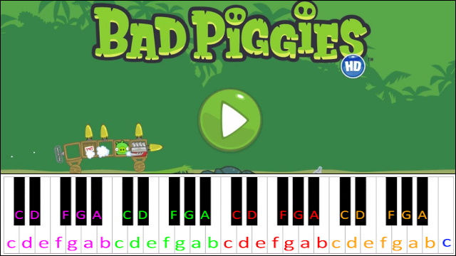 Bad Piggies Theme Song Piano / Keyboard Easy Letter Notes for Beginners