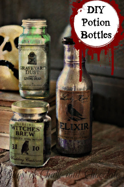  DIY HALLOWEEN DECOR: POTION BOTTLES