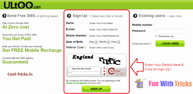 Send Free SMS And Earn Money_FunWidTricks.Com