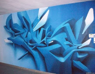Blue Graffiti Fonts and White Style 