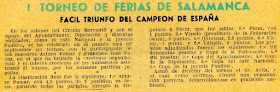 Torneo Nacional de Ajedrez Ferias de Salamanca 1950, recorte de prensa