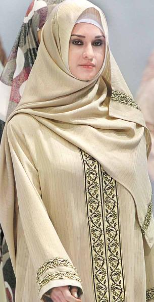Turkish Model in Islamic Hijab during Islamic Fashion Fair 
