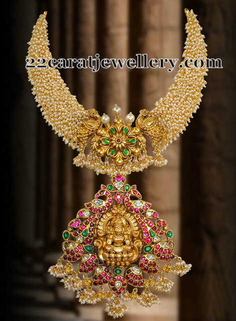 Basara Pearls Haram Lakshmi Locket