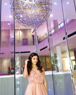 Mehreen Pirzada in Pink Dress with Cute and Lovely Smile 1