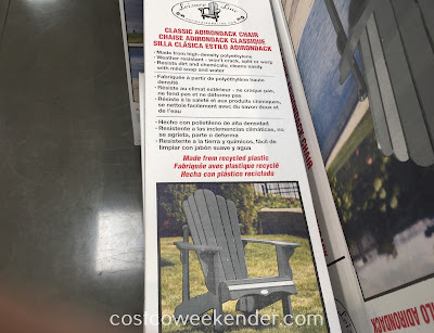 Costco 1031576 - Leisure Line Classic Adirondack Chair: great when the weather is nice out