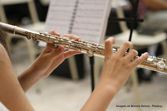 Tocando instrumento musical.