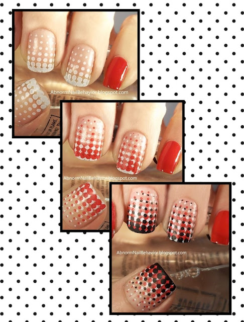 red white and black nail art easy tutorial stamping