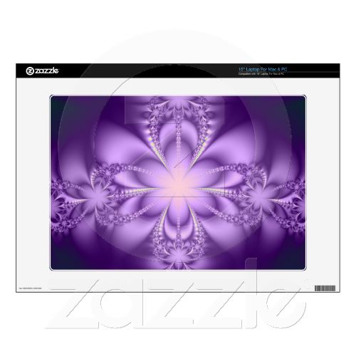 Purple butterflower 15&quot; laptop decals