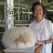 Betty and her English Angora Best of Breed winner Chu's Fawnnella who .