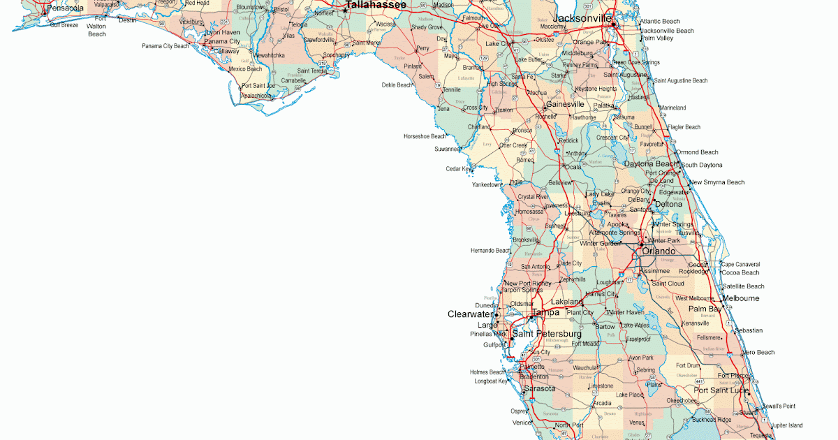 50 maps florida highway map