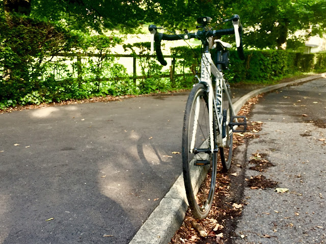 evening cycle setting sun