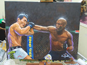 Anderson Silva vs Yoshin Okami. Acrílica sobre tela 40 x 50.