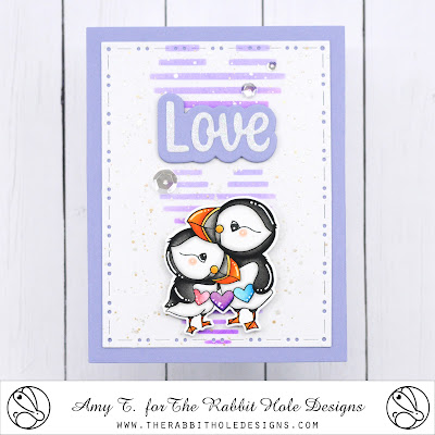 Love Puffin Stamp Set illustrated by Agota Pop, You've Been Framed - Layering Dies, Valentine Stencil, Love - Scripty Word with Shadow Layer Dies by The Rabbit Hole Designs #therabbitholedesignsllc #therabbitholedesigns #trhd