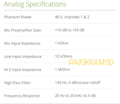 Spesifikasi Analog CENtrance Mixerface