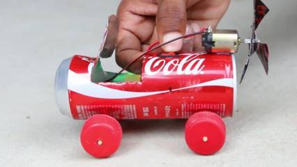 Cara Membuat  Miniatur Mobil dari  Kaleng Bekas Bermotor dan 