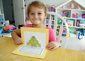 Tessa's completed pop-up ziggurat book! How cool is that?!