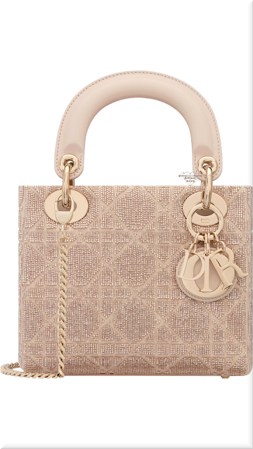 ♦Mini Lady Dior bag in caramel beige cannage cotton embroidered with micropearls #dior #ladydior #bags #beige #brilliantluxury