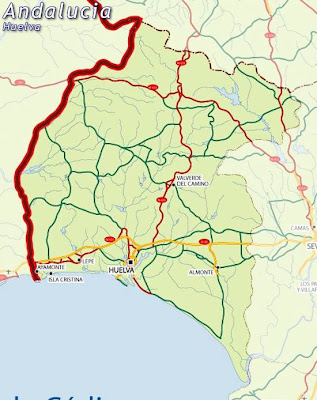 Huelva Andalucía mapa de la ciudad