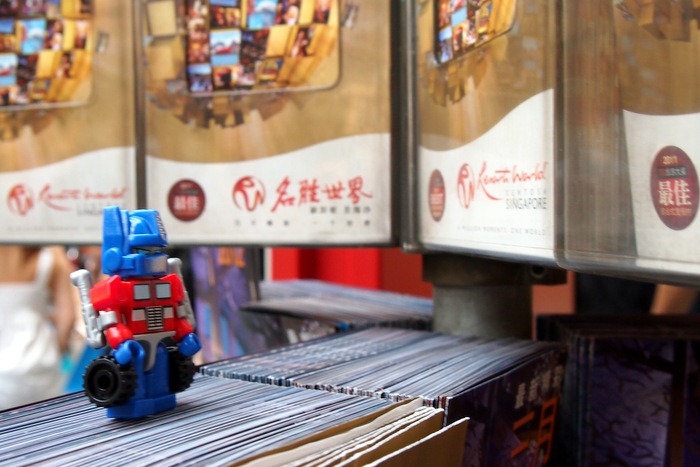Optimus Prime Looking at RWS Flyers