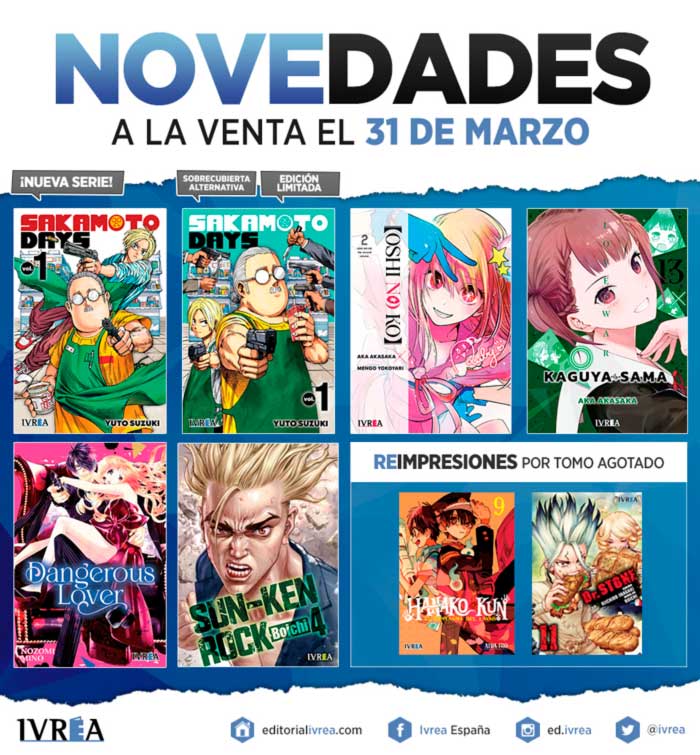 Novedades Ivrea 31 de marzo 2022 - manga