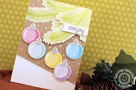 Sunny Studio Stamps: Holiday Style Pastel Ornament Card by Eloise Blue.