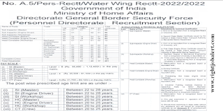 BSF Mechanical Engineering OR Mechanical Marine or Automobile Engineering Jobs