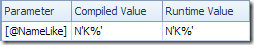 Parameter Compiled and Runtime Values