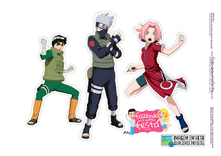 Naruto Party: Free Printable Cake Toppers and Decoration.