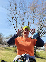 Melissa in a fun post-run pose