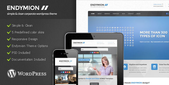 Endymion - Simple Corporate Wordpress Theme - ThemeForest Item for Sale
