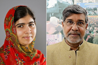 Pakistani and Indian win joint-peace prize.