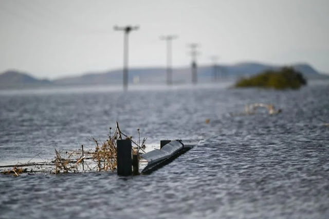 Η λίμνη Κάρμα σήμερα με την άνοδο της στάθμης των υδάτων της