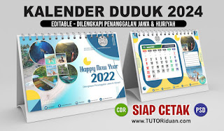 Kumpulan Desain Kalender Duduk 2024 CDR PSD