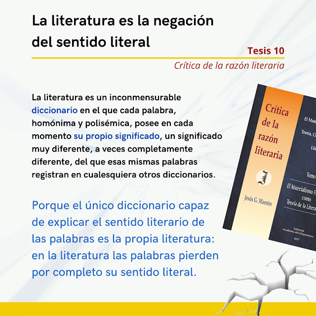 Jesús G. Maestro, Crítica de la razón literaria