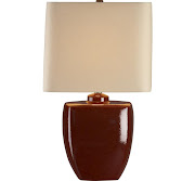 . my heart set on a red ceramic lamp, a la this one, from Crate and Barrel .