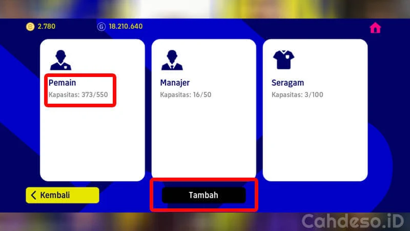 Cara Menambah Slot Pemain di PES eFootball 2023 Mobile