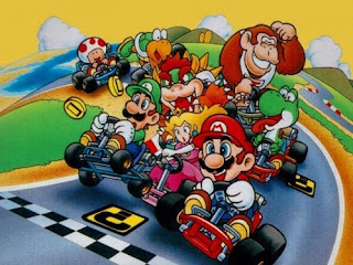 Desenho da turma do Super Mario Kart