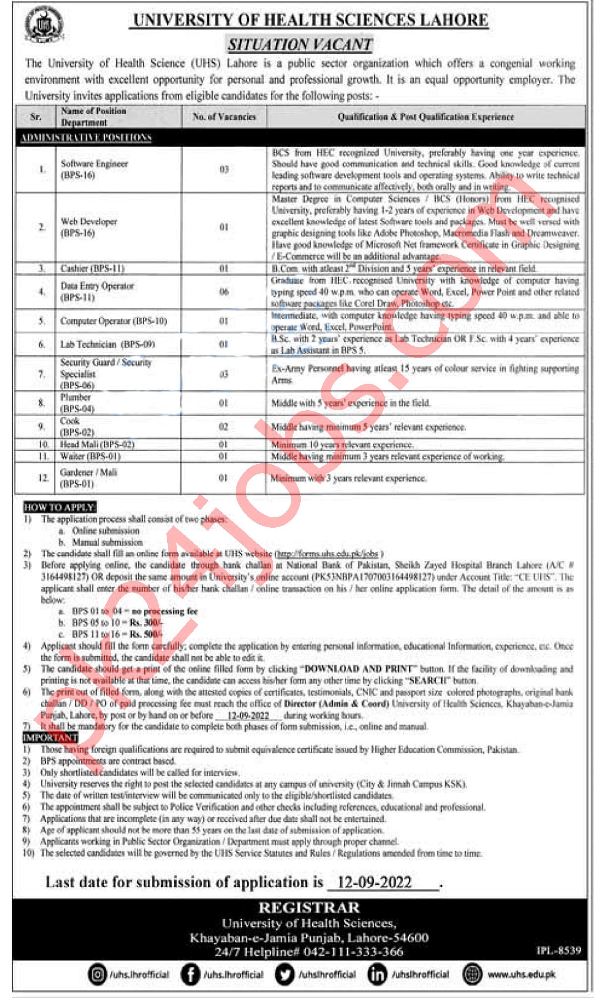 UHS Jobs 2022 – Today Jobs 2022