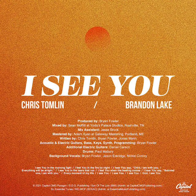 Audio: Chris Tomlin & Brandon Lake – I See You